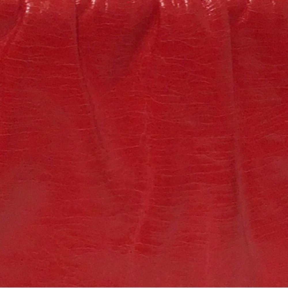 Vintage Red Textured Leather Shoulder Bag Clutch with Top Clasp and Chain Strap - Picture 3 of 7